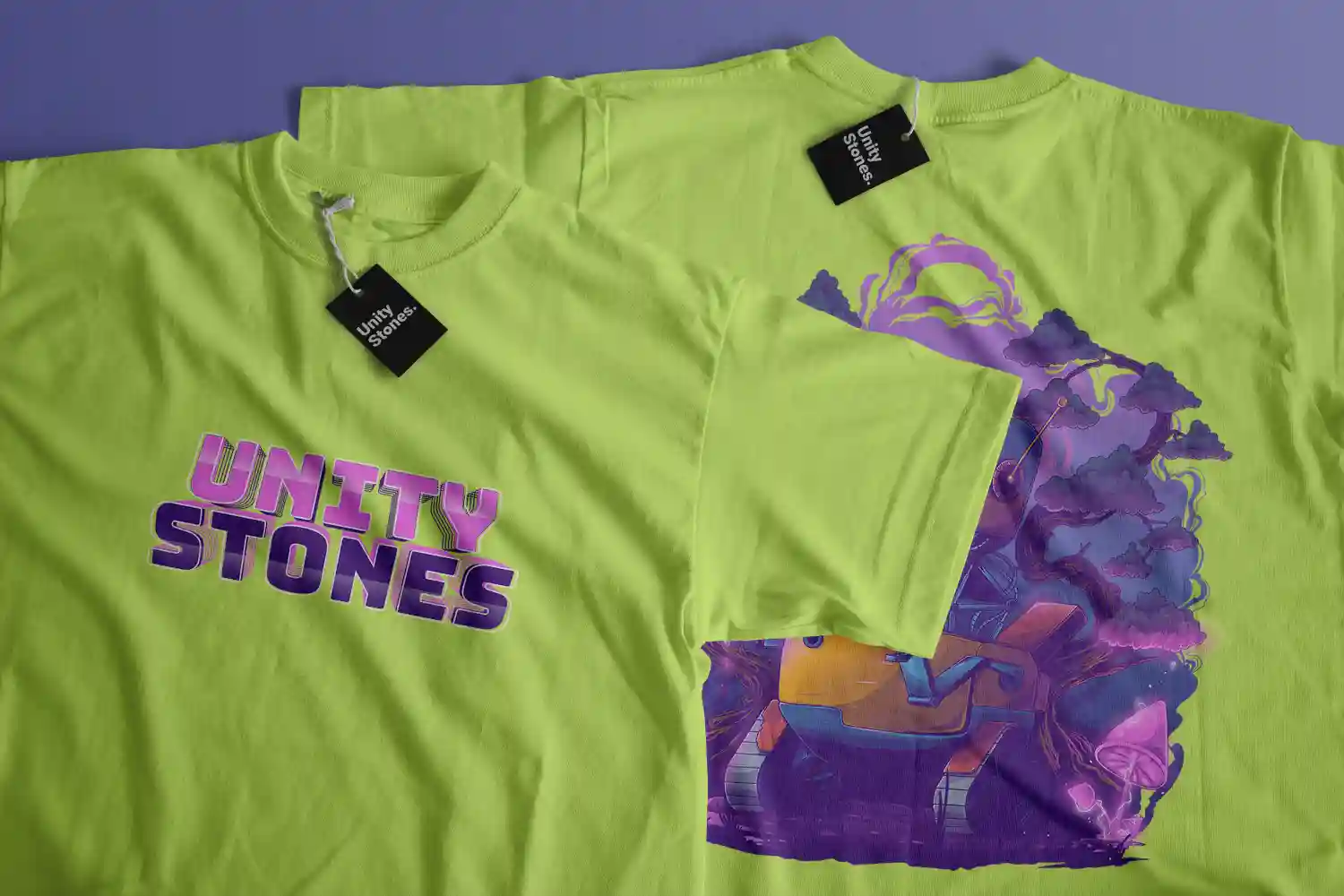 Mockup of a lime coloured t-shirt